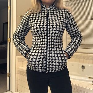 New York & Company Black and White Houndstooth Cardigan